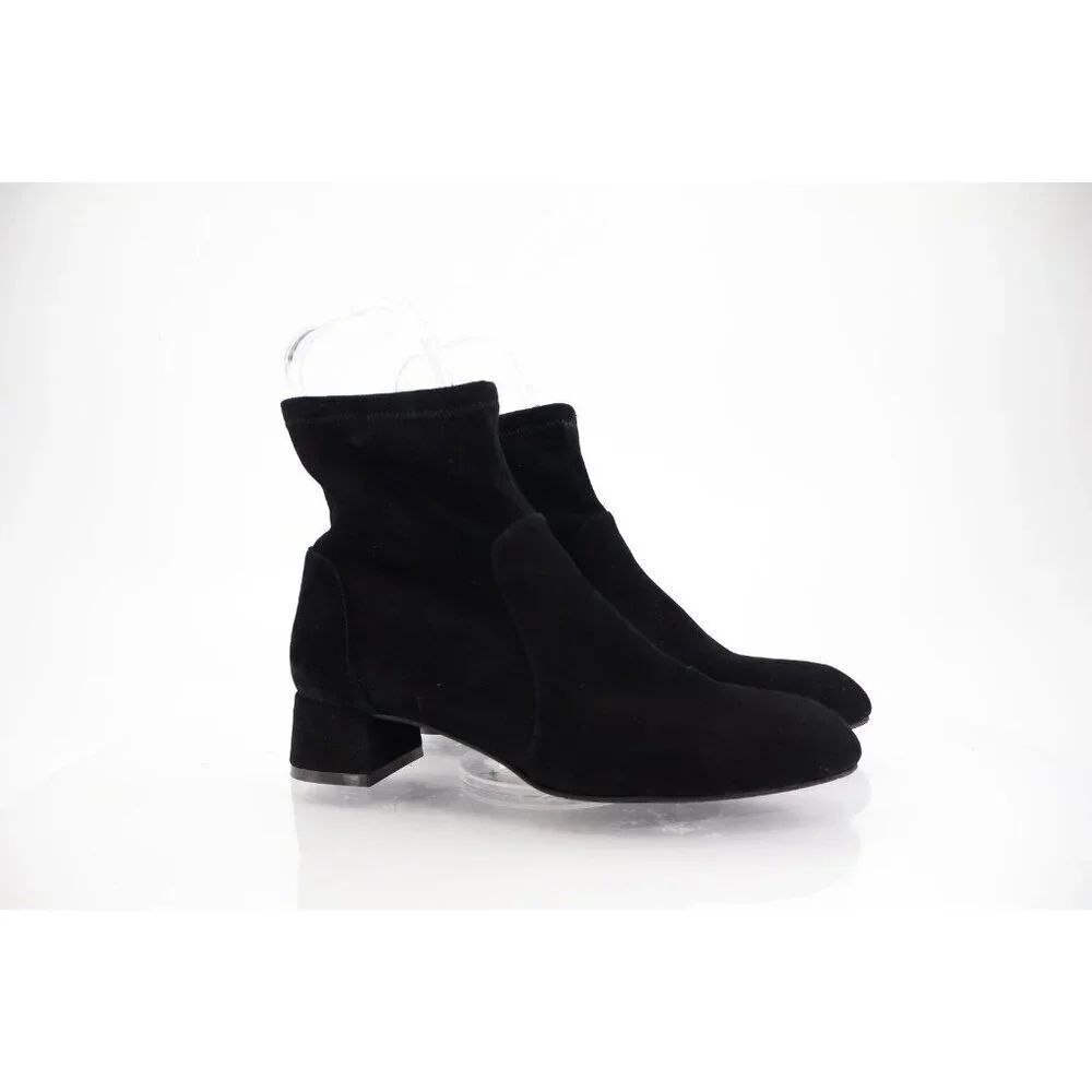 Stuart Weitzman Maeve Suede Booties Womens Size 8 Black Suede Pull On Stretchy